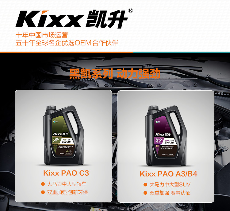 GS (Kixx)凱升 100%PAO全合成機油 0W-30 SN級 黑凱系列 4L-第9張圖片-鄭州市冠恒貿易有限公司【官方網站】-車用潤滑油服務專家